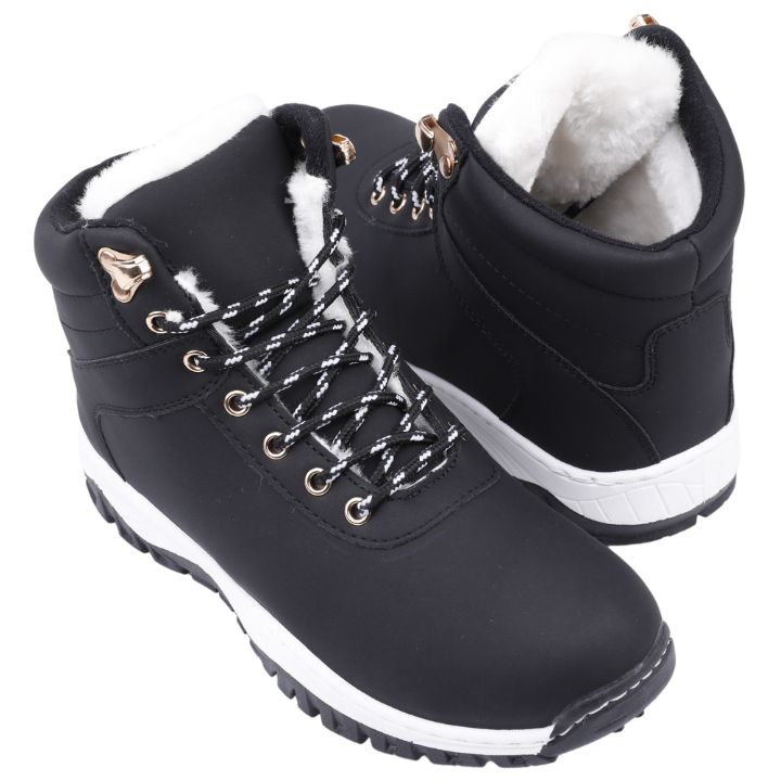 BUTY SPORTOWE DAMSKIE ZIMOWE MOCNO OCIEPLANE ŚNIEGOWCE TRAPERY CZARNE Marka inna
