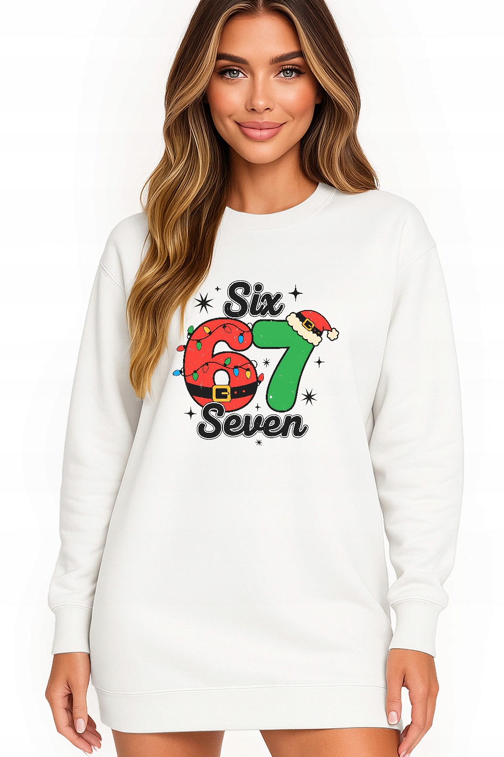 Mikina Vánoční Oversize Šaty Six Seven 67 Dárek K Vánocům S