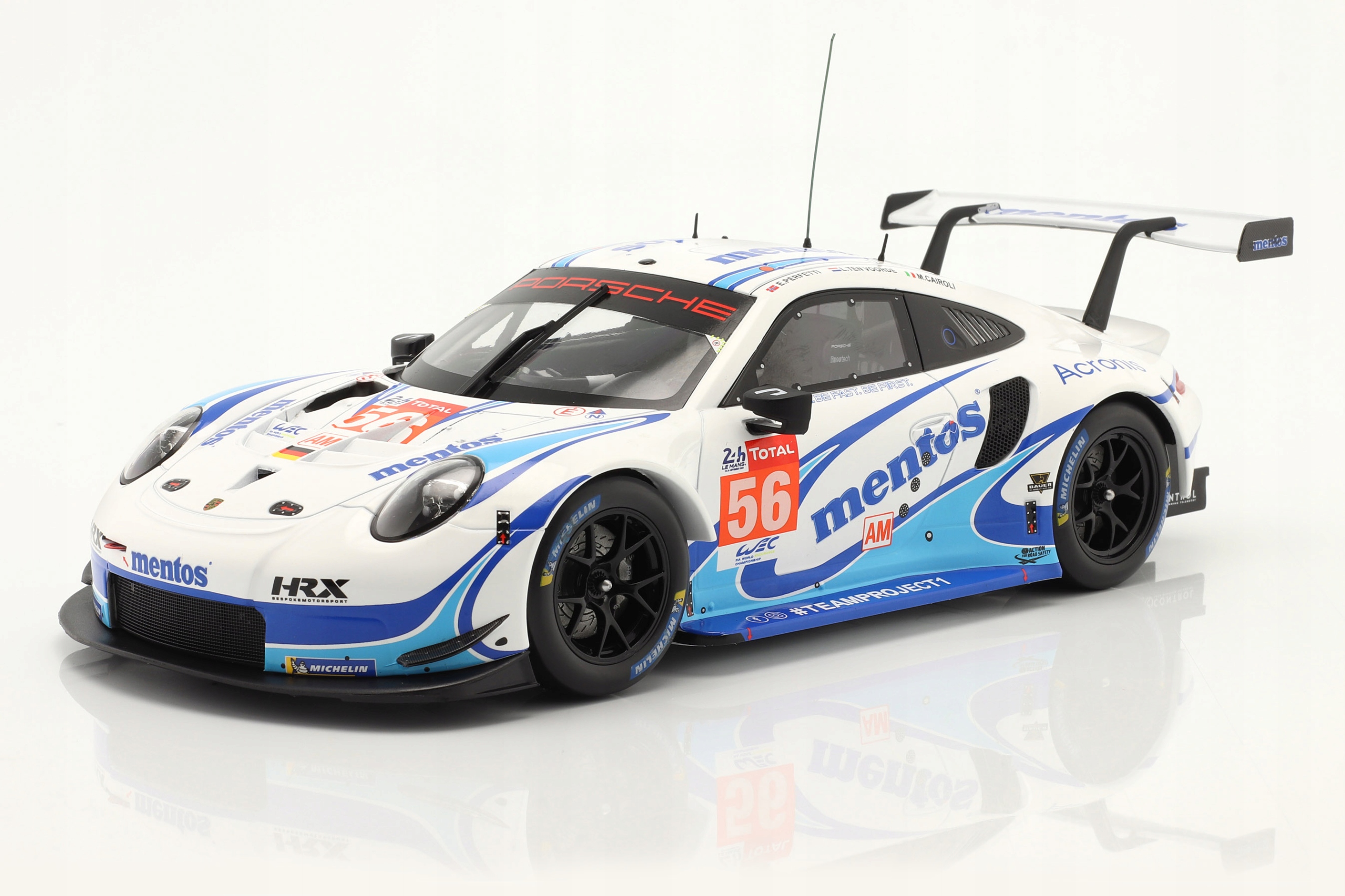 Porsche 911 Rsr Mentos #56 LeMans 2020 Team Project 1 Ixo 1:18 Model
