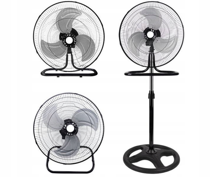 WENTYLATOR 3 W 1 CICHY UNIWERSALNY CHROM ELEGANCKI BIURO MIESZKANIE Kod producenta WTP18 WIATRAK WENTYLATOR STOJĄCY PODŁOGOWY