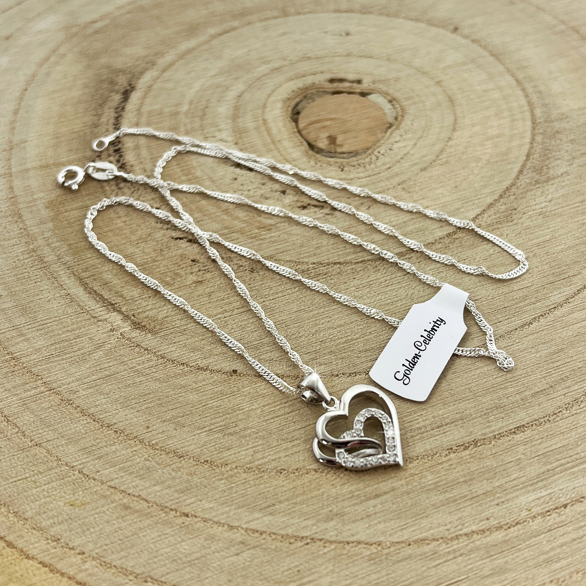 PREZENT DLA DZIEWCZYNKI 5 6 7 8 9 LAT NA URODZINY SREBRNY NASZYJNIK SERCE Marka Golden Celebrity
