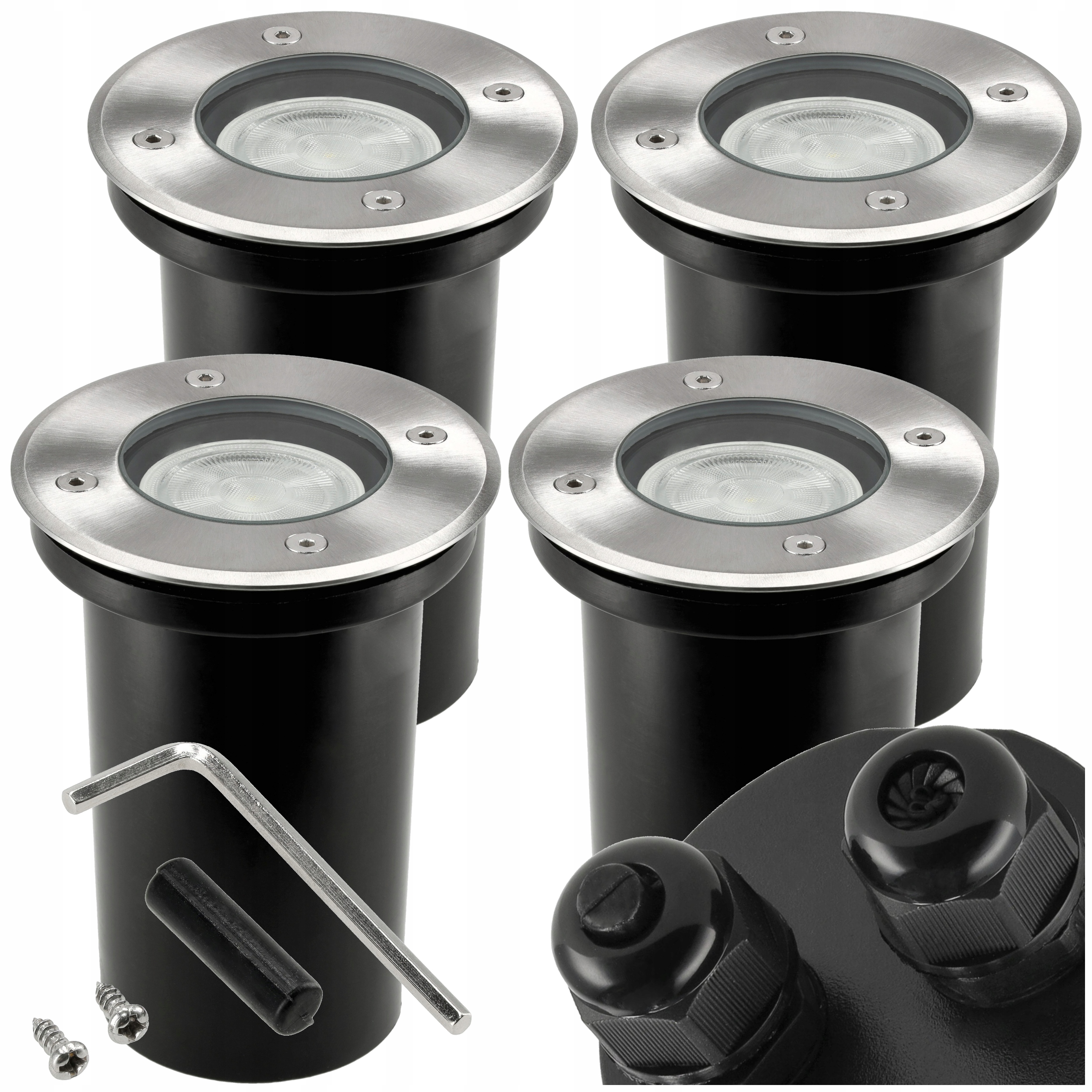 Led svítidlo Nájezdové svítidlo Kruhové Zahradní Zapuštěné GU10 Sériové 4x