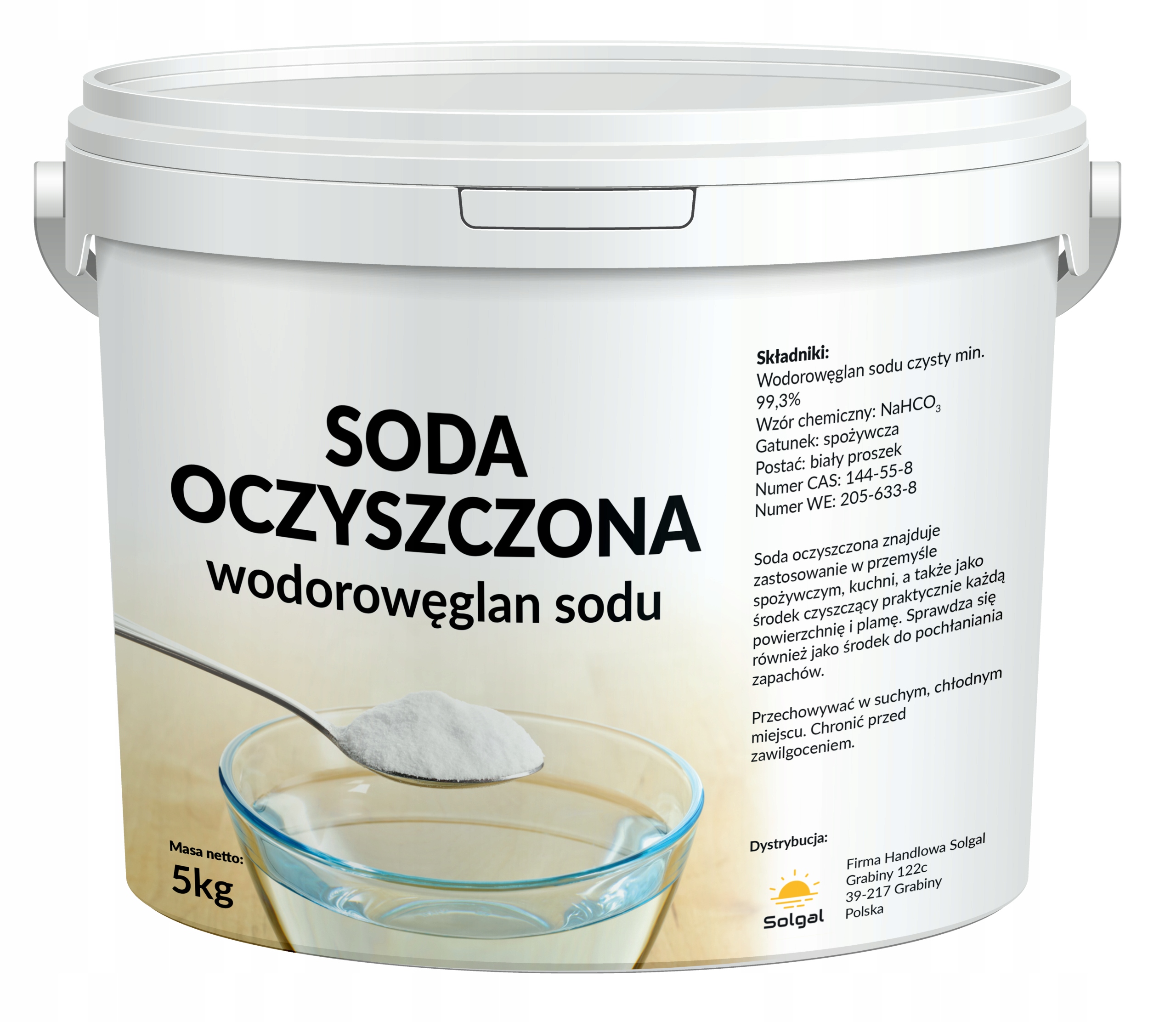 

Soda Oczyszczona Spożywcza Wodorowęglan Sodu 5kg