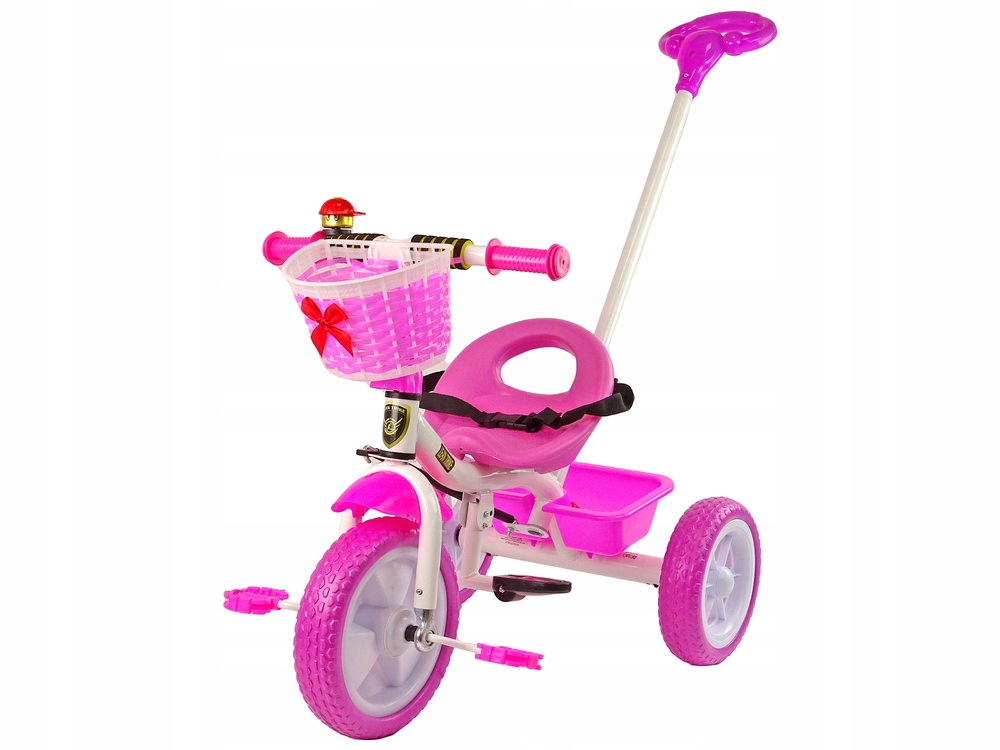 Rower Trójkołowy PRO100 Różowy Koszyk Koła Eva
