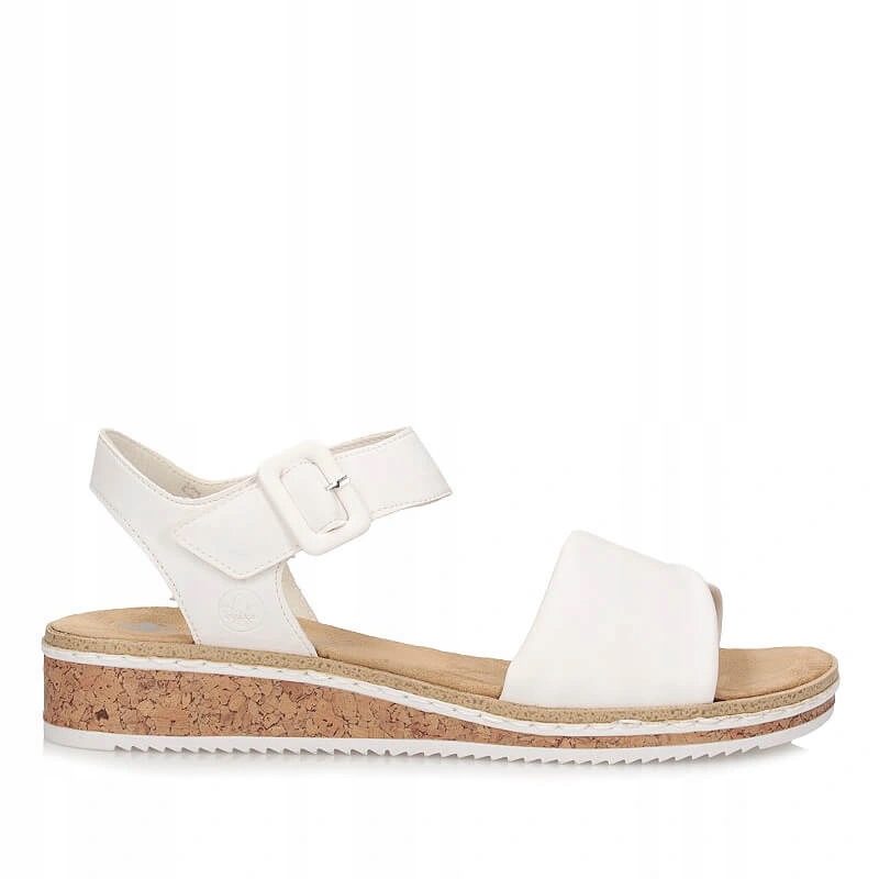 Dámské sandály Rieker V3691-80 bílé s přezkou