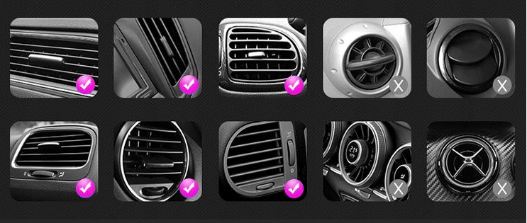 ALUMINIUM UCHWYT MAGNETYCZNY DO KRATKI AUTA HOLDER Kolor czarny