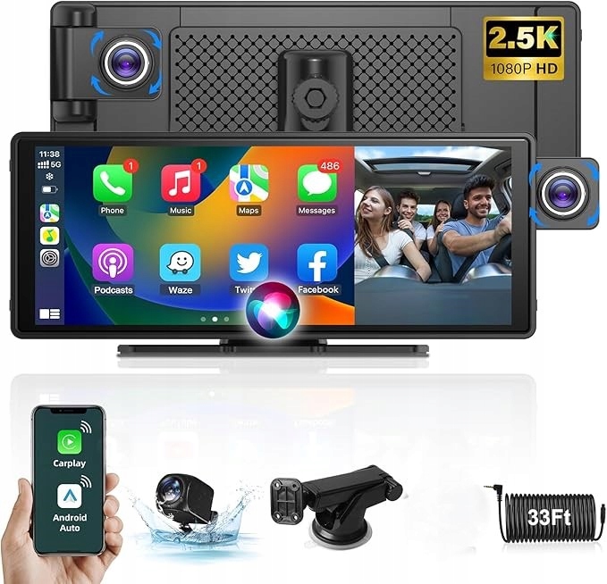 10,26-palcové prenosné rádio s 4K automobilovou kamerou