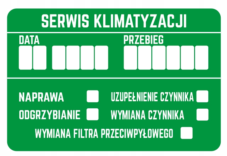 

Naklejki Serwisowe 8 szt Serwis Klimatyzacji 9x6cm
