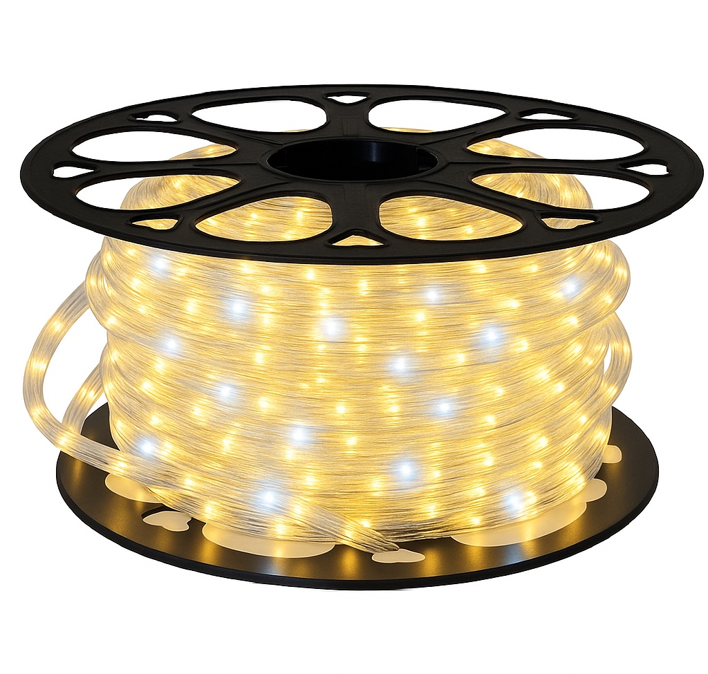 Led svetelná hadica Flash biela teplá studená 50 m IP44 okrúhla vonkajšia