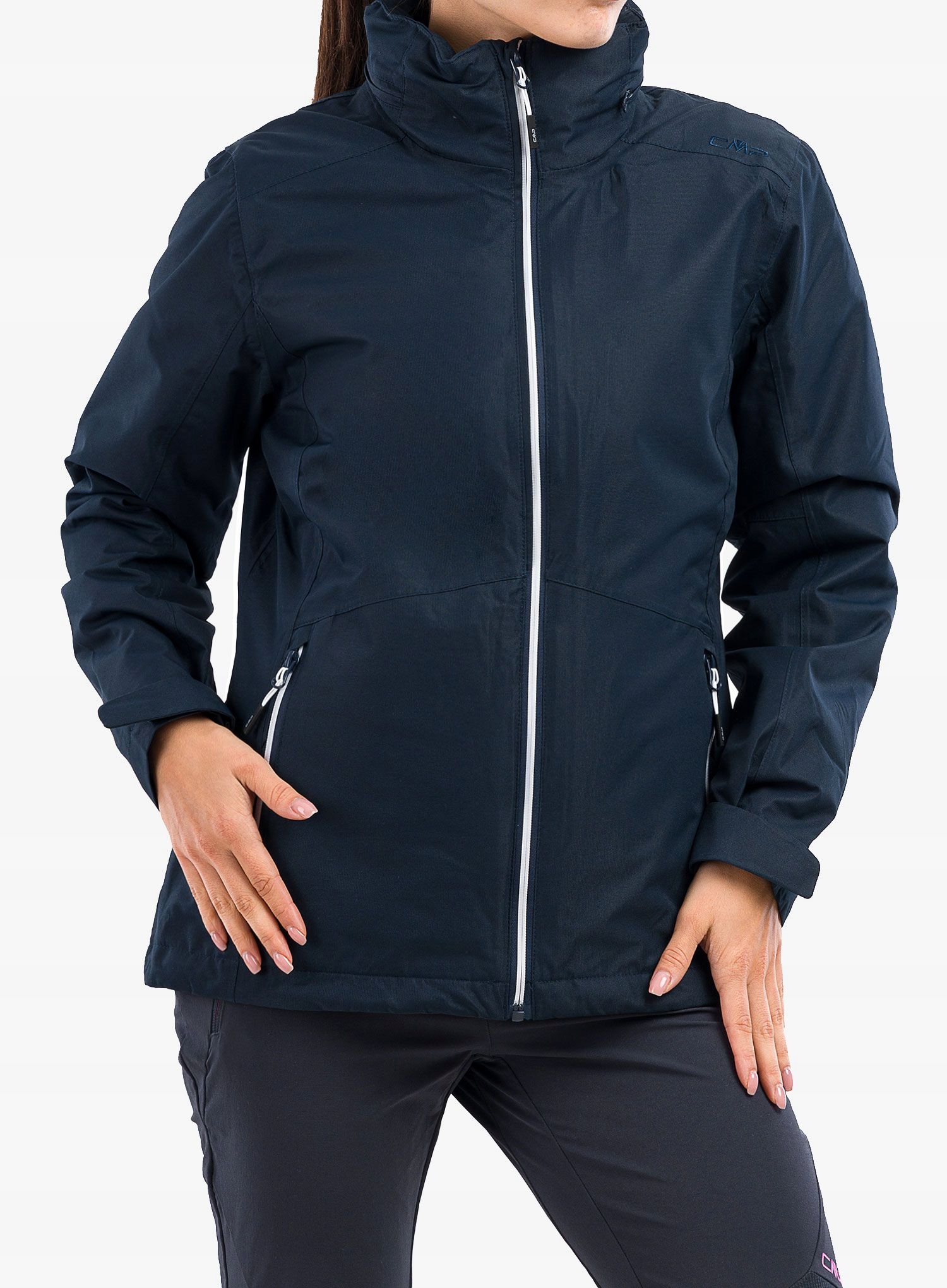 Dámská bunda 3v1 Cmp Page Zip Hood Jacket černá modrá 34 (xxs)