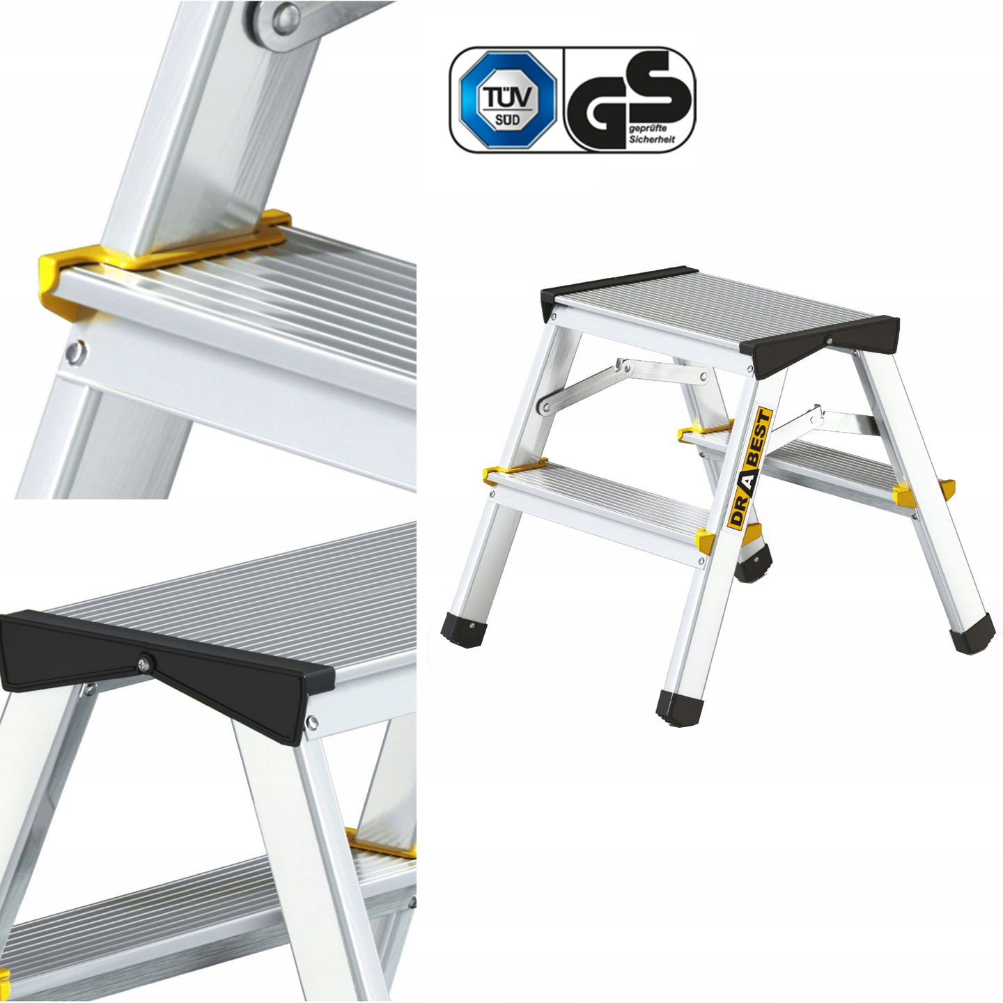 Žebřík 2x2, dvoustranný domácí žebřík Drabest 150 kg