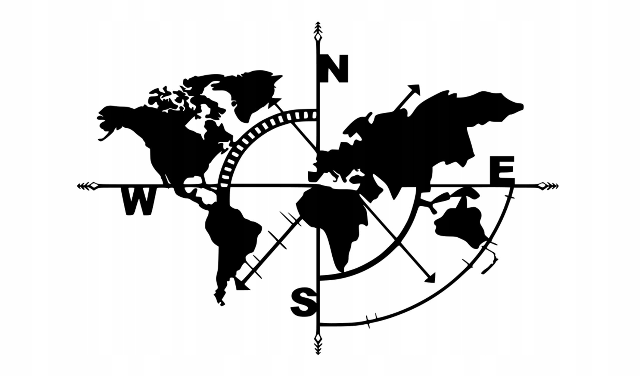 MAPA ŚWIATA Naklejka na ścianę OBRAZ A19 105x73cm