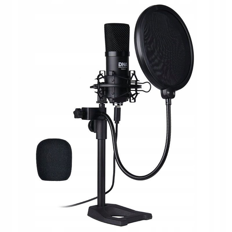DNA PODCAST 700 mikrofon do komputera pojemnościowy USB popfiltr statyw