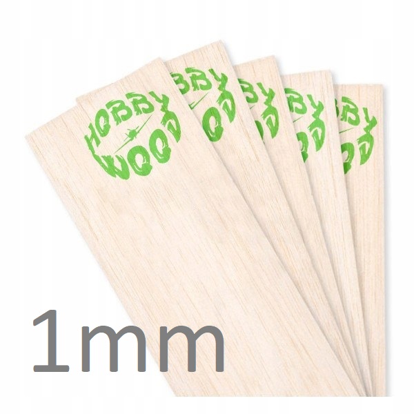 

Balsa modelarska 1mm średnio-twarda 50cm
