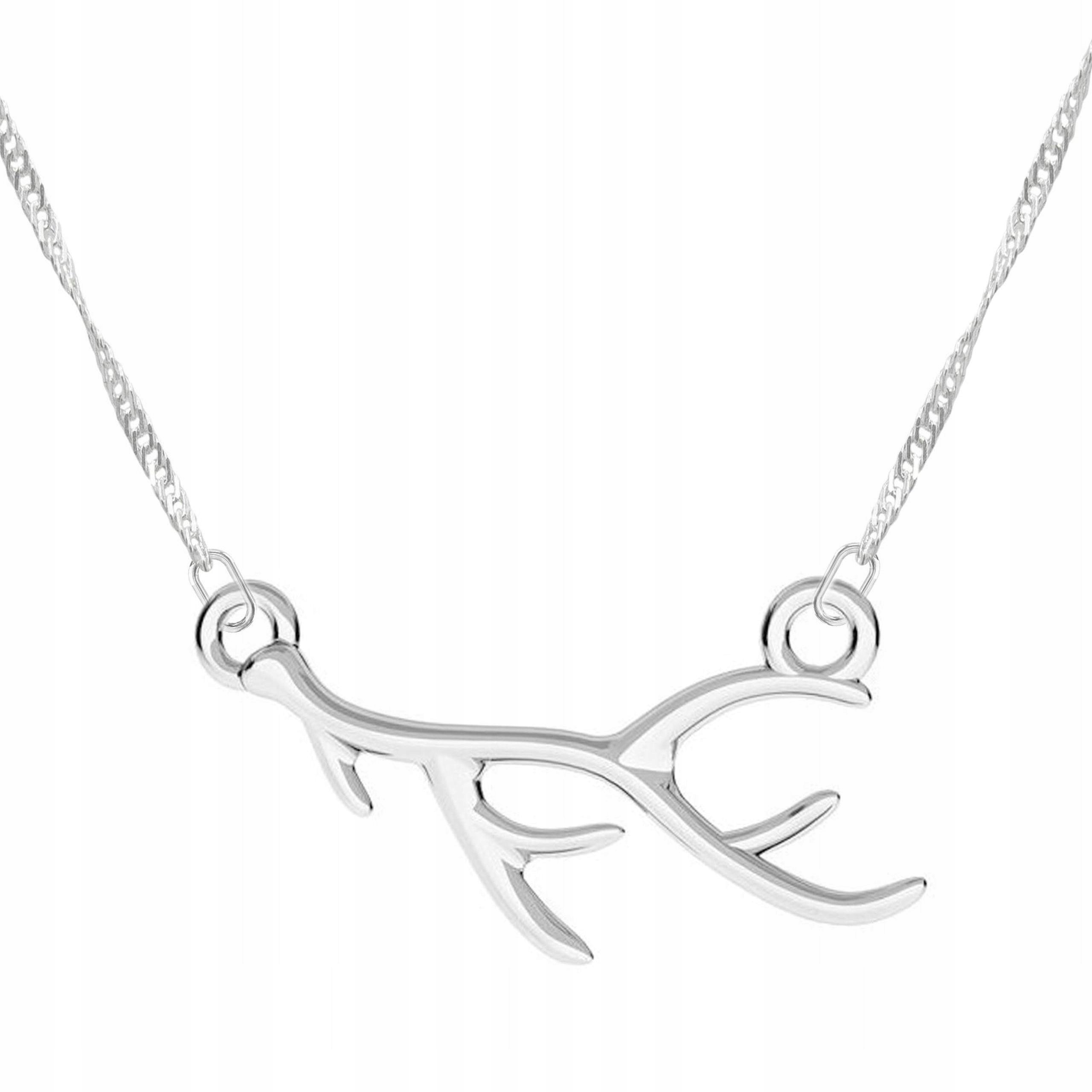 Stříbrný náhrdelník s jelením parožím Rohy Paroží Jelen Stříbro 925