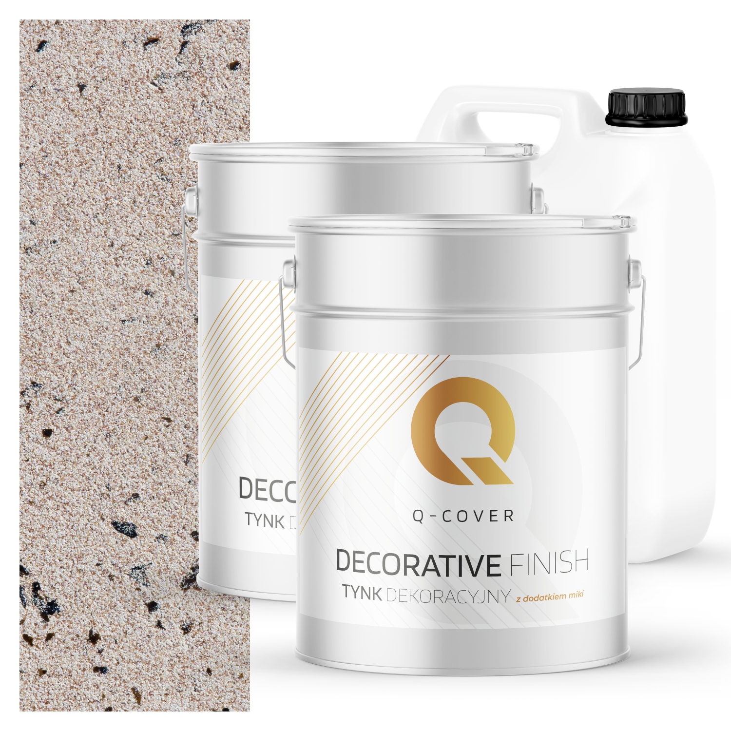 Dekorativní Omítka Sada Na 7 m2 Béžová Světlá S Černou Mikou Grunt D812