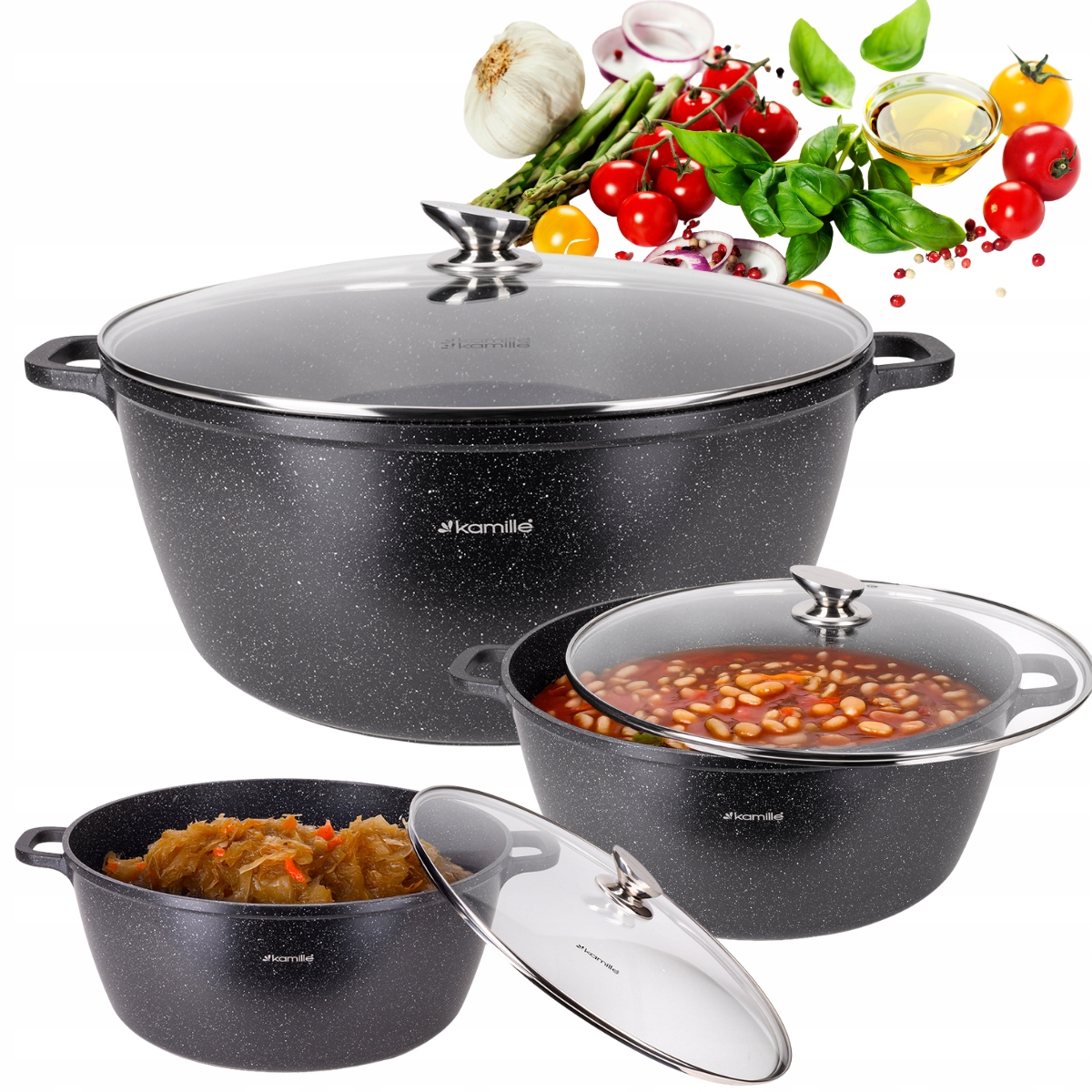 Hrnec Hrnec 18,5 L Velký Kotlík S Víkem Indukce Trouba Kamille