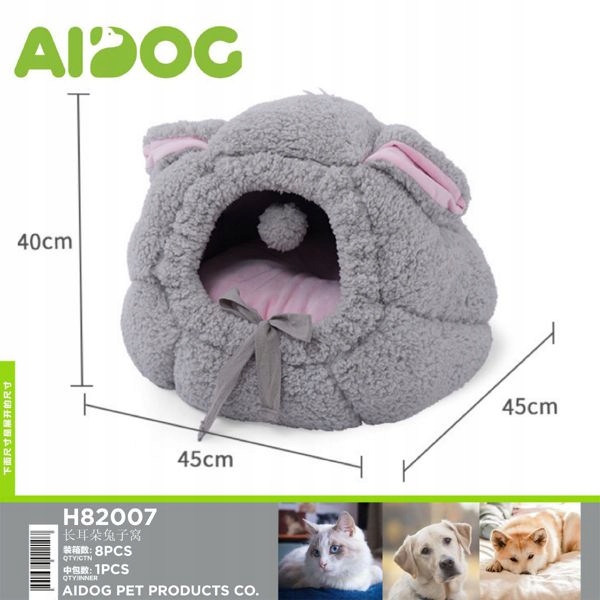 Levně Měkké Pelíšek pro kočky a psa Šedý Králíček