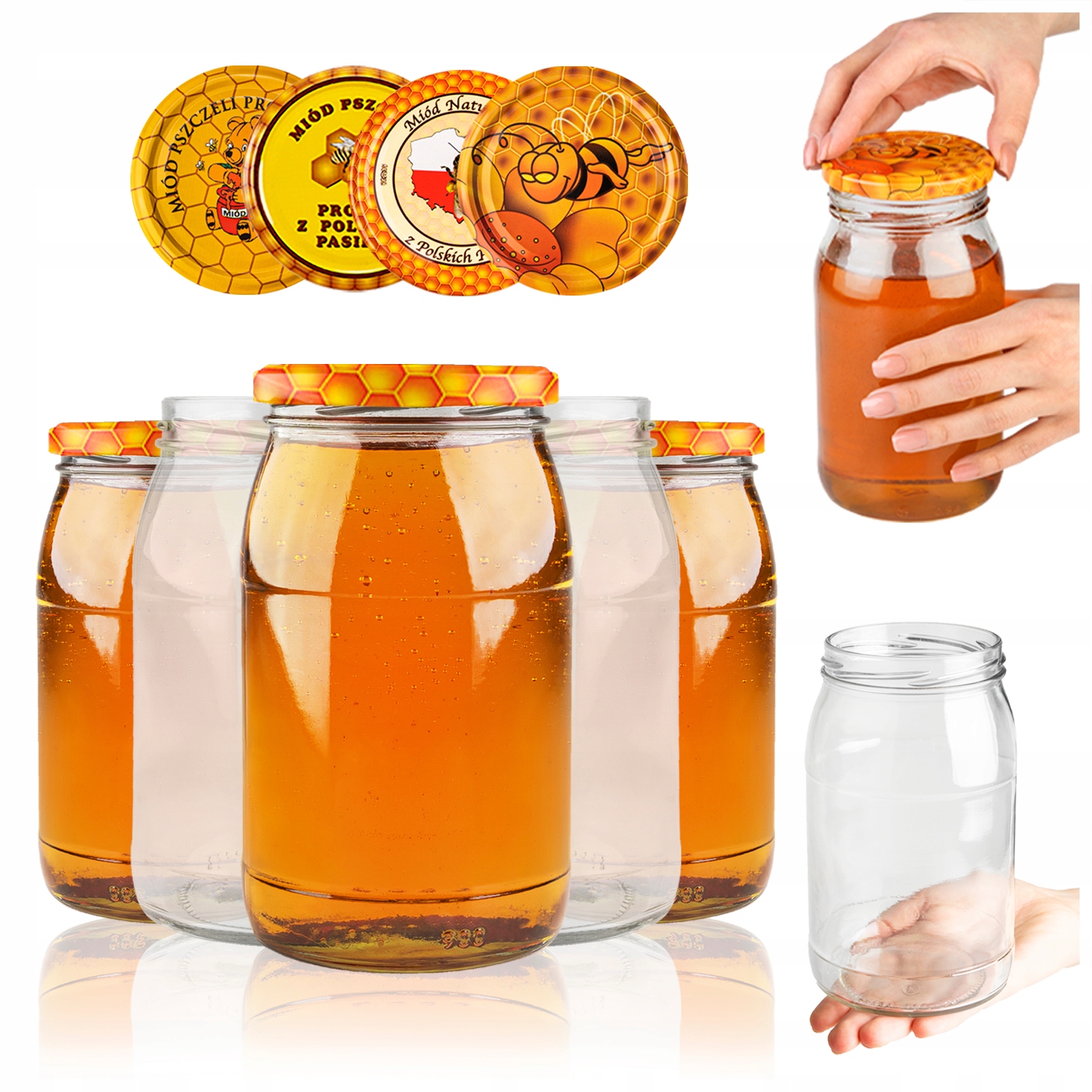 48 x Sklenice Na Zavařeniny 900 ML Okurky Med Sklenice I Uzávěry Dárek