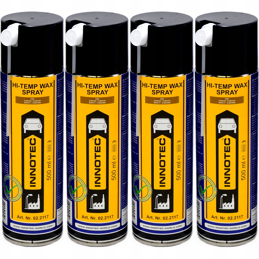 Коричневий віск INNOTEC Hi-Temp Wax Spray 4x500ml