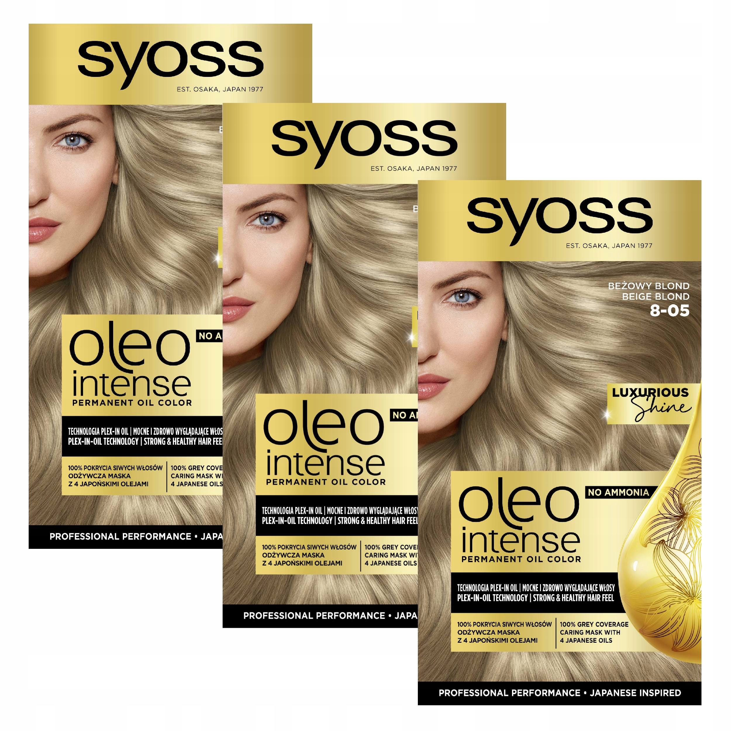 3X Farba Do Włosów Beżowy Blond Bez Amoniaku Syoss