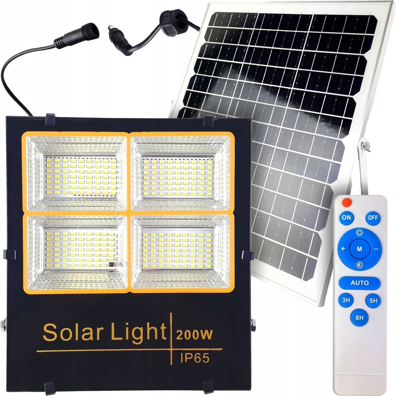 Lampa Solarna Ścienna Mocna Solar Z Czujnikiem Zmierzchu Cob Panel Led IP65