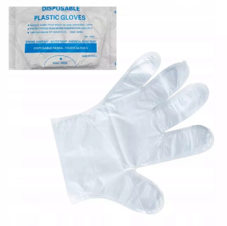 

Rękawiczki Foliowe Hdpe 100SZT. L Jednorazowe
