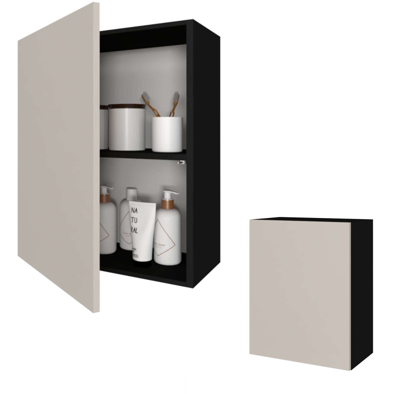 Závěsná koupelnová skříňka do koupelny Police Karo 30 Černá Matná Kašmír