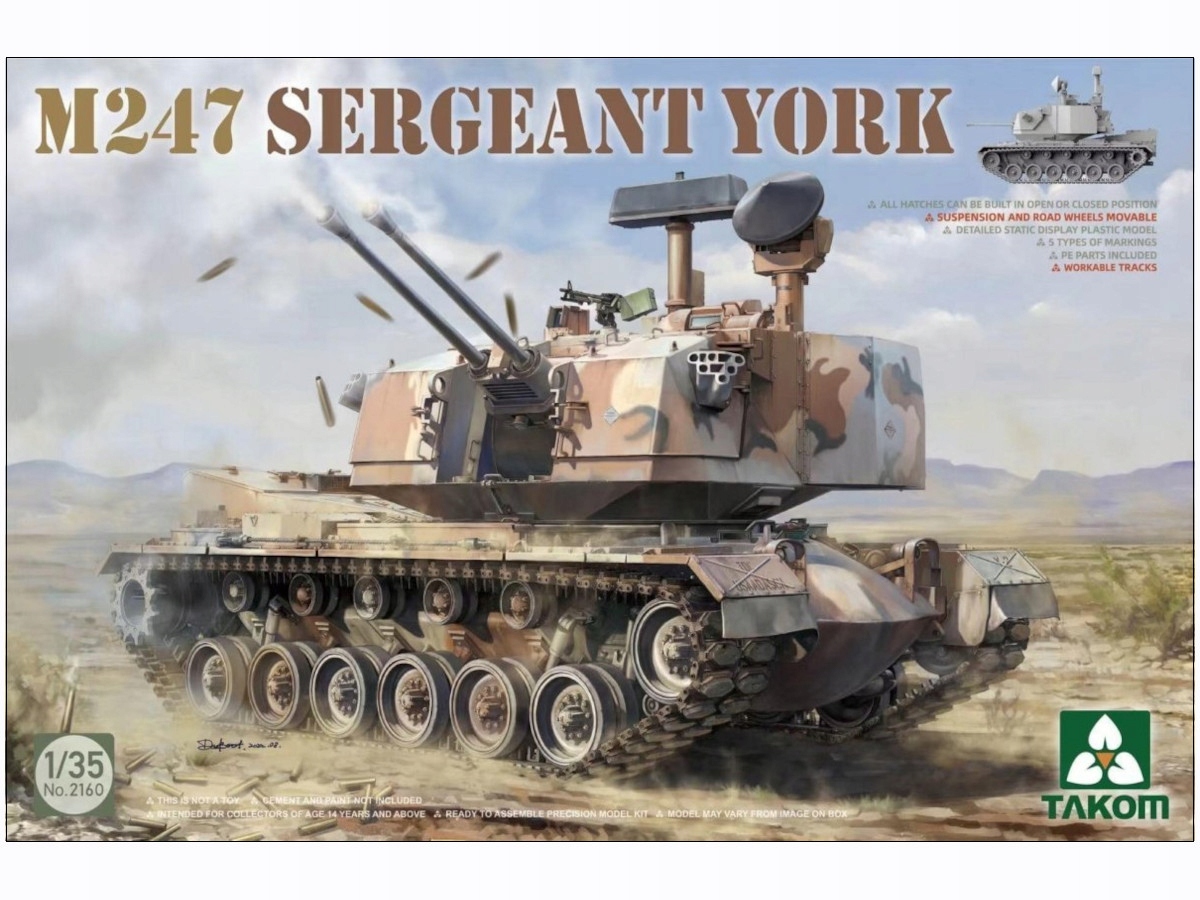 Protiletadlové dělo M247 Sergeant York model 2160 Takom
