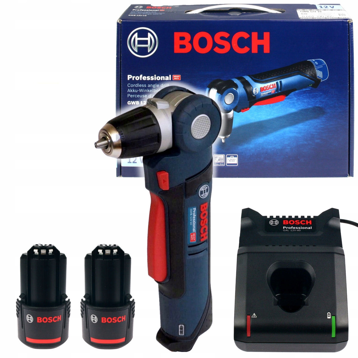 WIERTARKA KĄTOWA GWB 12V-10 BOSCH 2x2,0Ah