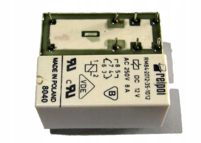 

Przekaźnik 12V/2x8A RM84-2012-35-1012 Relpol