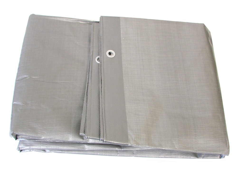

Plandeka srebrna zaoczkowana mocna 5 x 8m 130gr/m2
