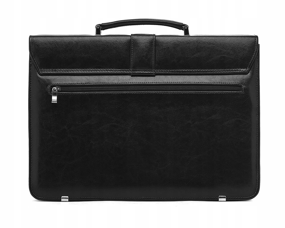 SKÓRZANA AKTÓWKA TECZKA LISTONOSZKA SOLOME BOSTON Model TECZKA BO1 CZARNA SKÓRA