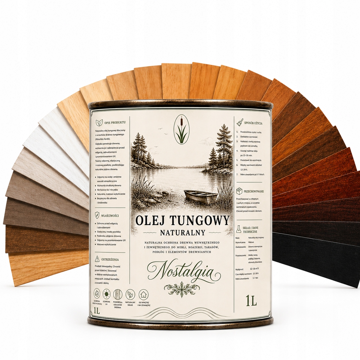 Barvený tungový olej na dřevo tung oil přírodní 1 Litr Mazurové barvy