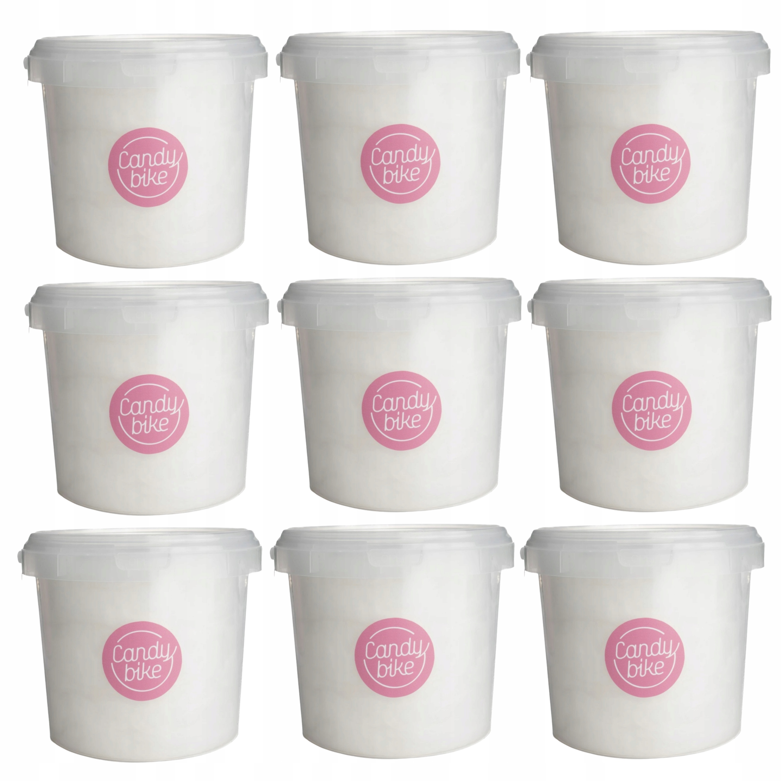 Levně Cukrová vata 1l bílá sada 9 Kusů Dárek bonbóny Fluffy Sweet