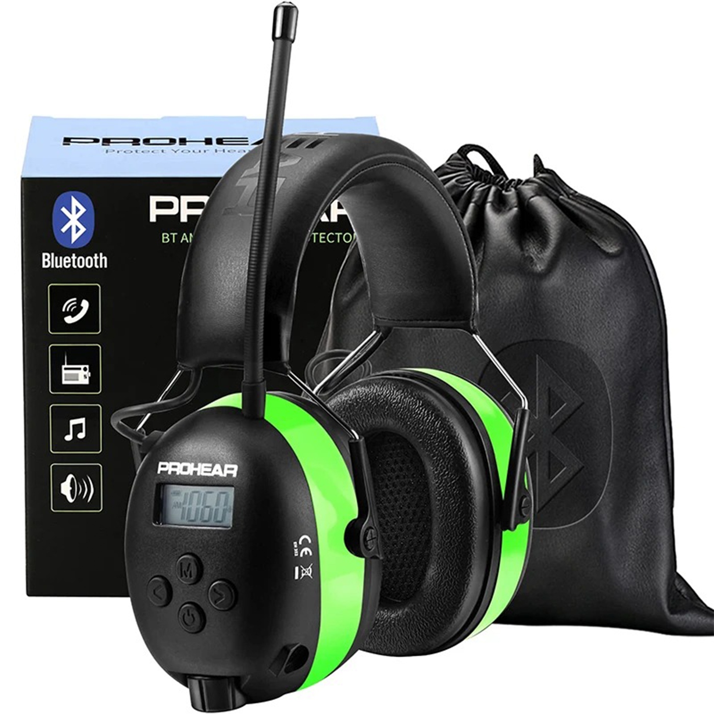 Prohear Nauszniki ochronne Bluetooth 5.3 Radio Fm Am Snr 31 dB słuchawki