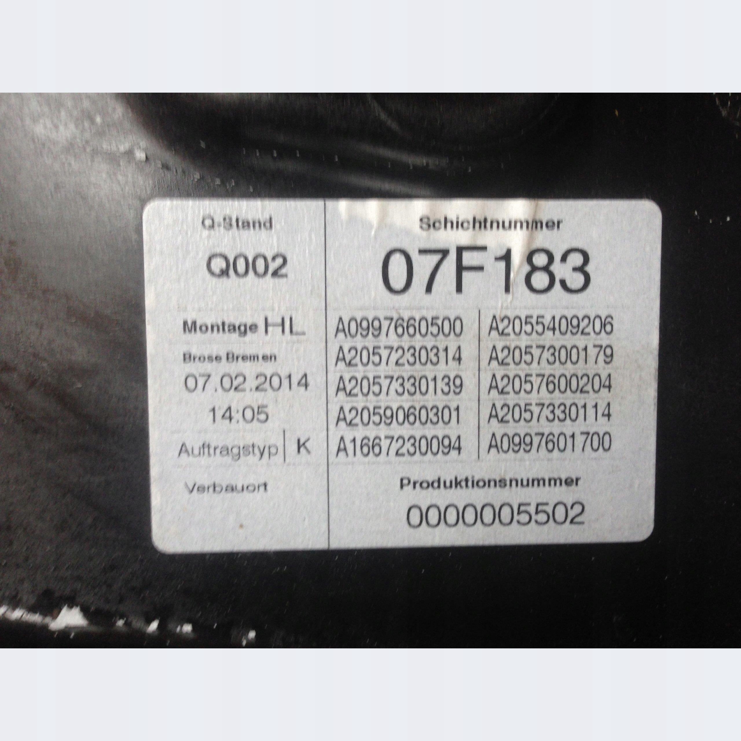 mechanism windows left rear part MERCEDES C klasa W205