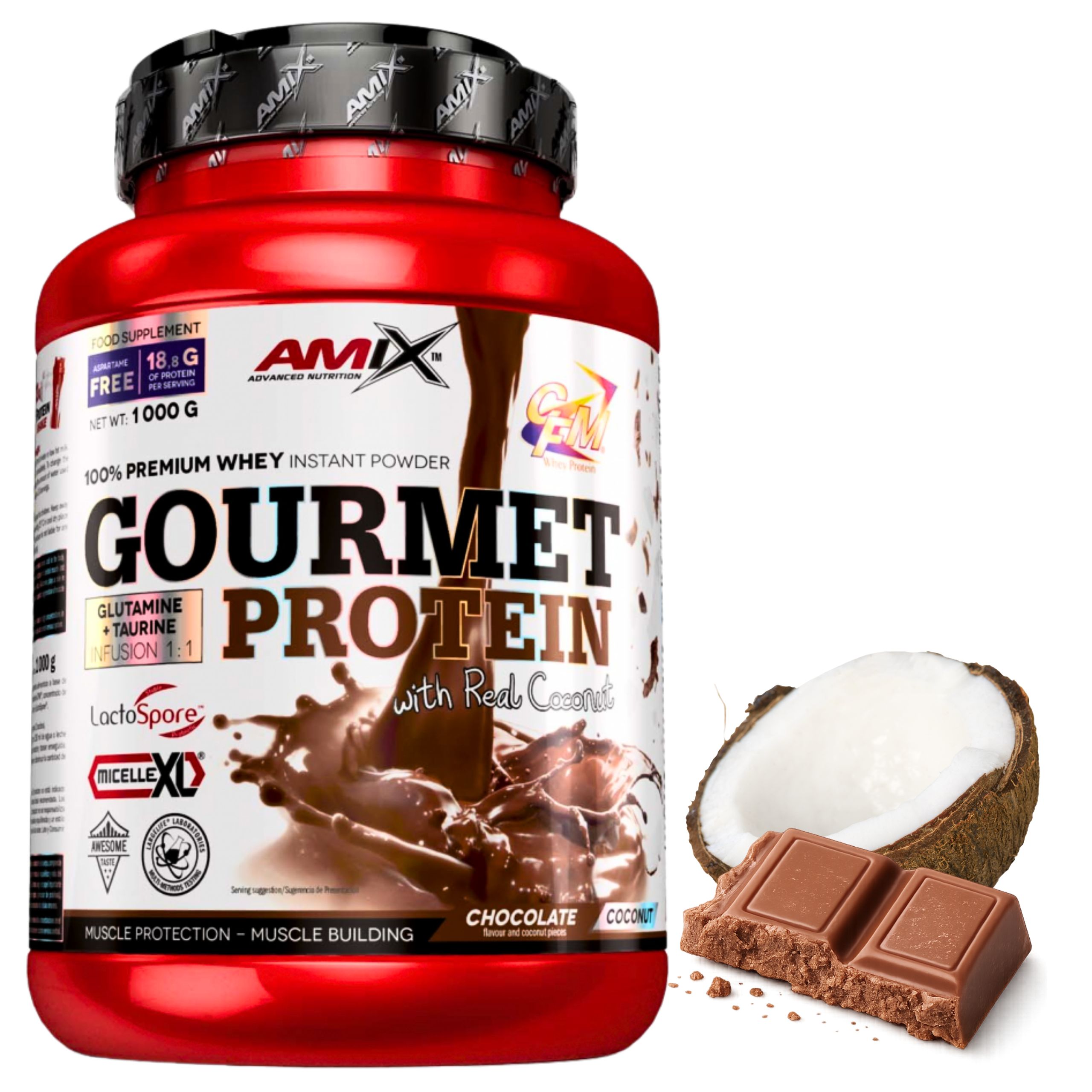 Amix Gourmet Lahodný protein na hubnutí pro ženy Čokoláda Kokos 1 kg