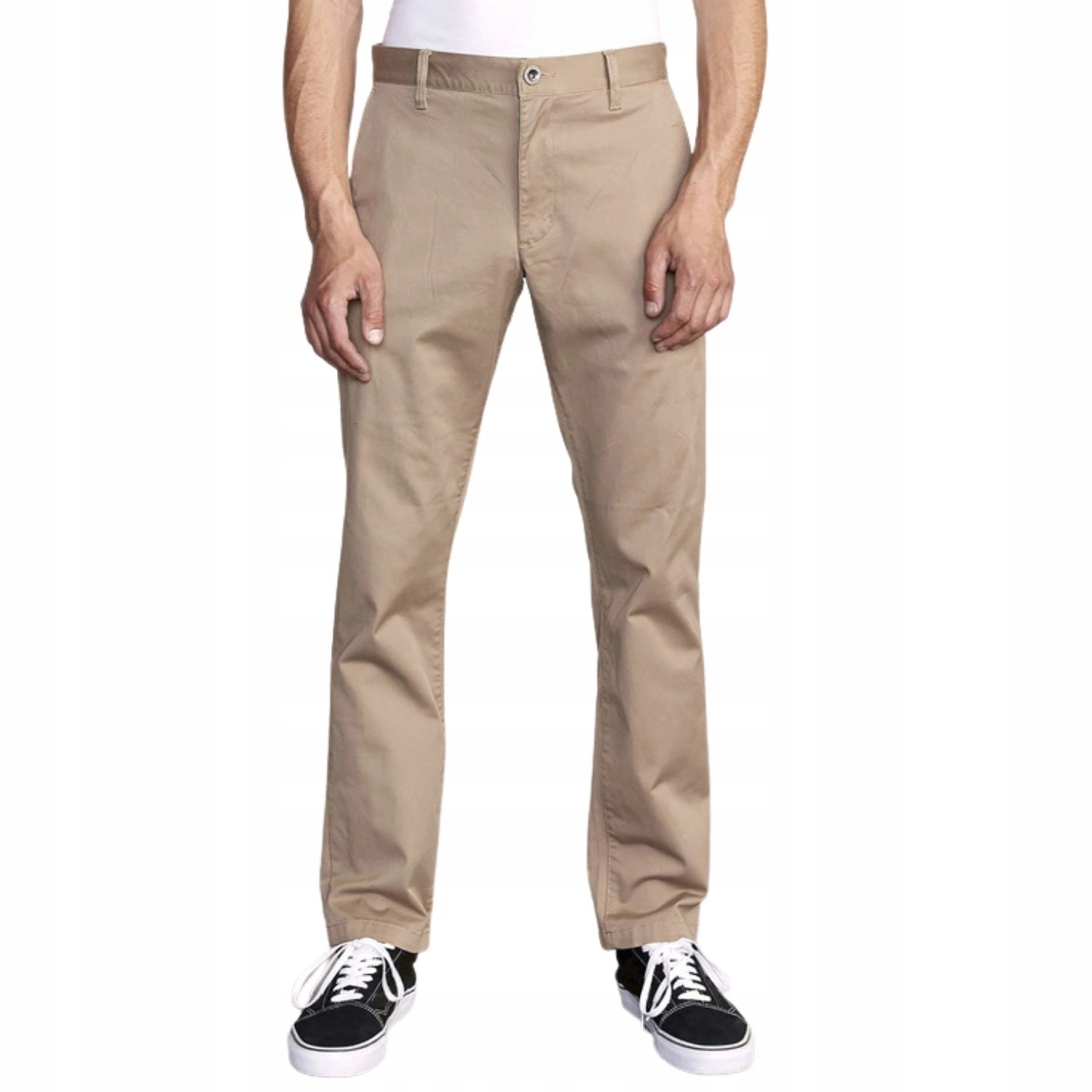 Jednoduché chino kalhoty Rvca The Weekend pánské pohodlné béžové vel. W30