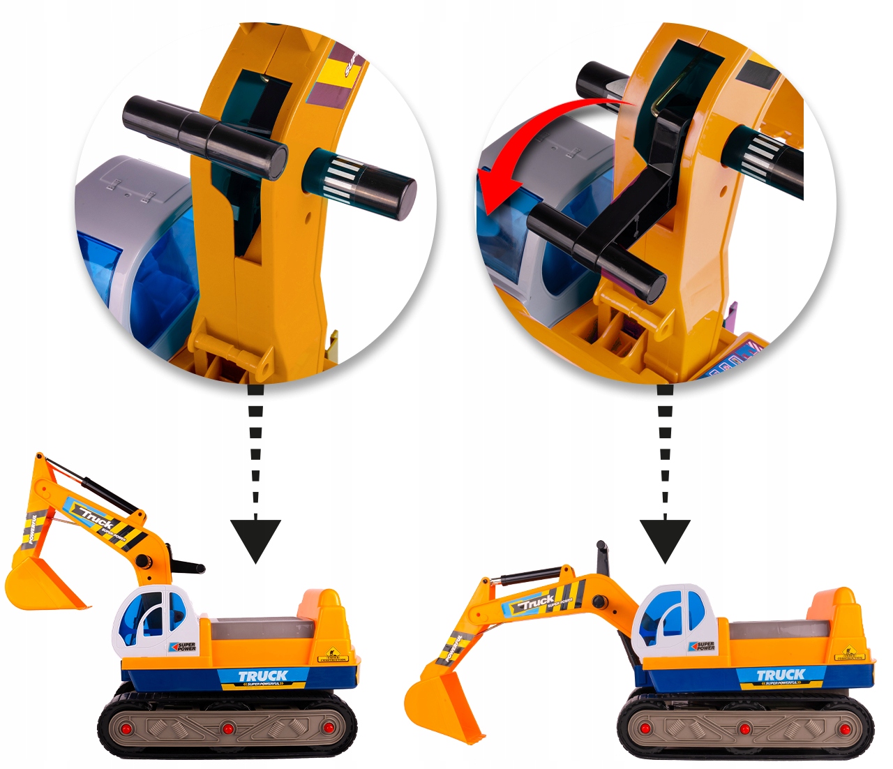 ÜBERFAHRER-KETTENBAGGER, BEWEGLICHER SCHAUFELHELM Produktbreite 46 cm