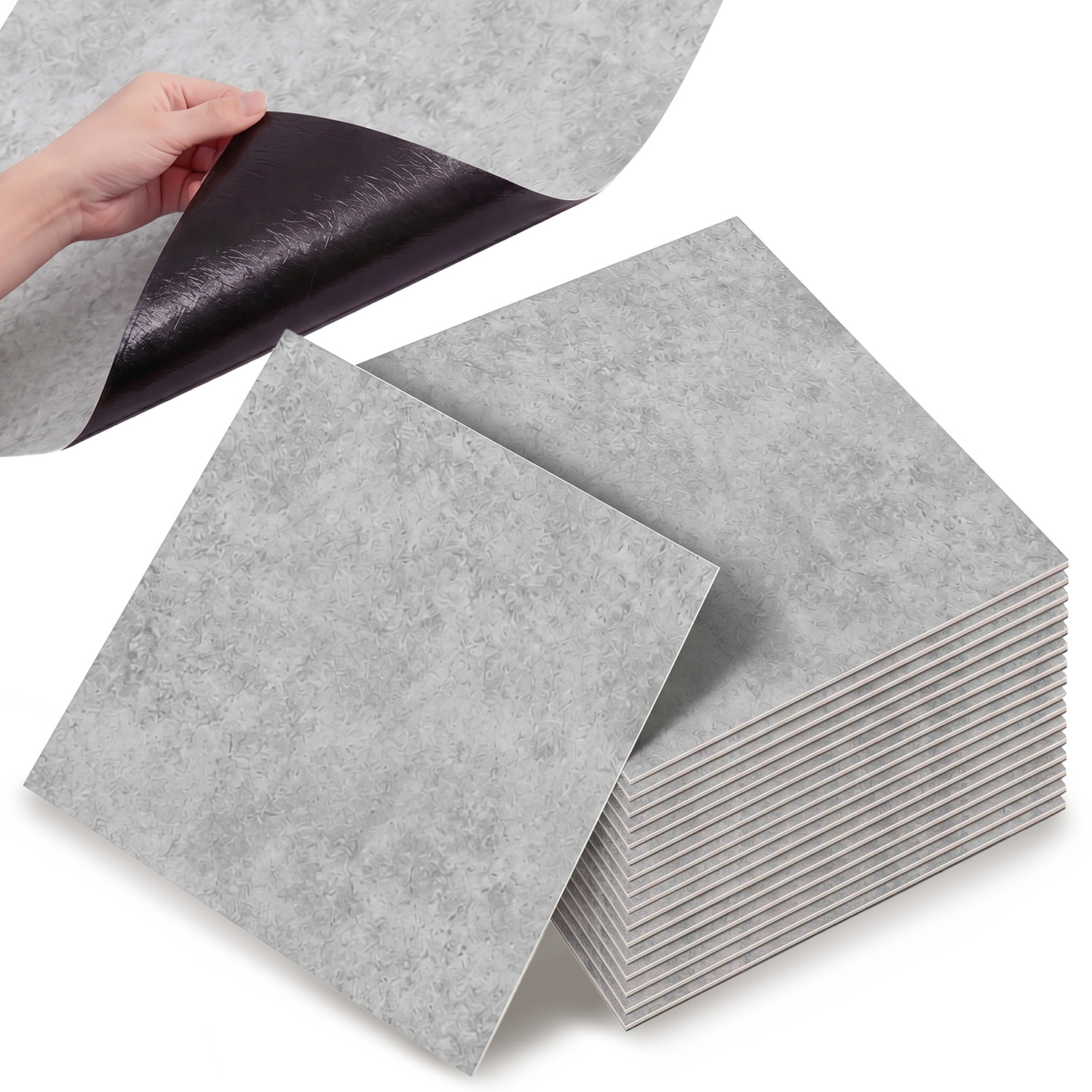 Płyty Płytki Podłogowe Samoprzylepne Winylowe Pcv Szare 45,7CM 24SZT 5M2