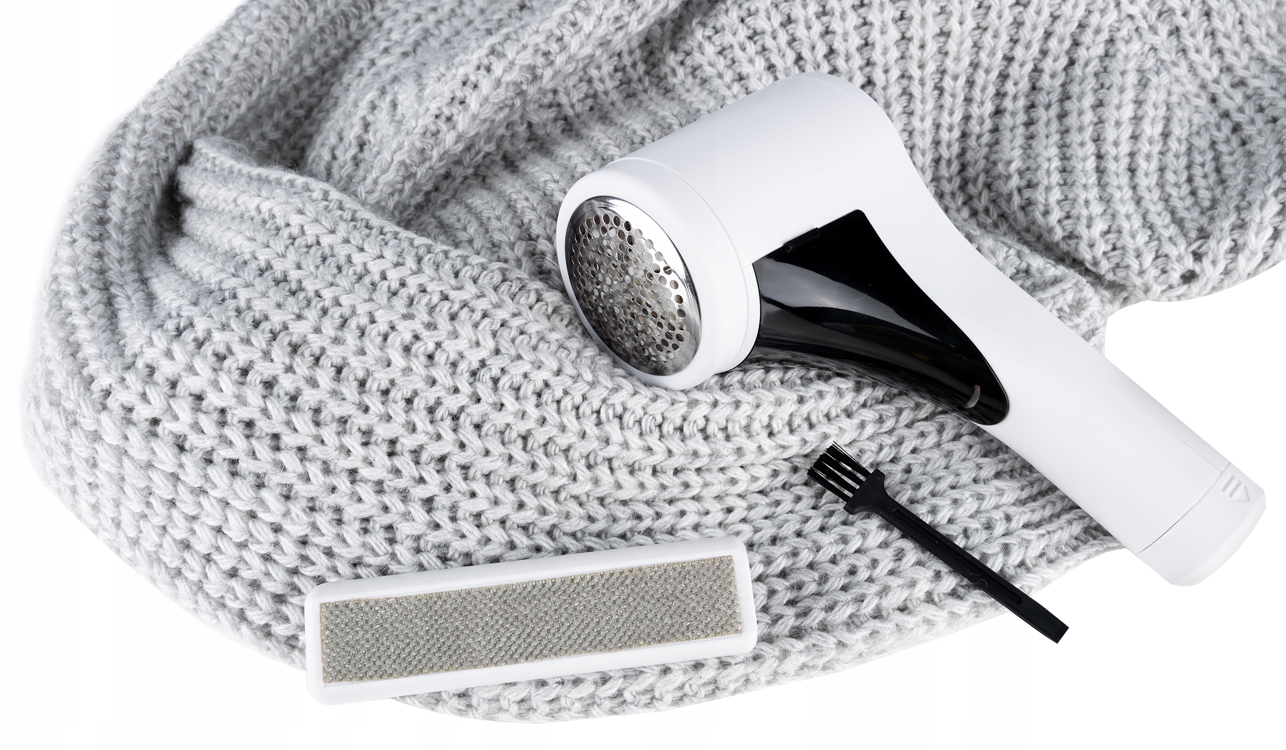 Golarka do ubrań swetrów tapicerki DUŻA MOCNA PROFESJONALNA BEZPRZEWODOWA Kolor dominujący biały