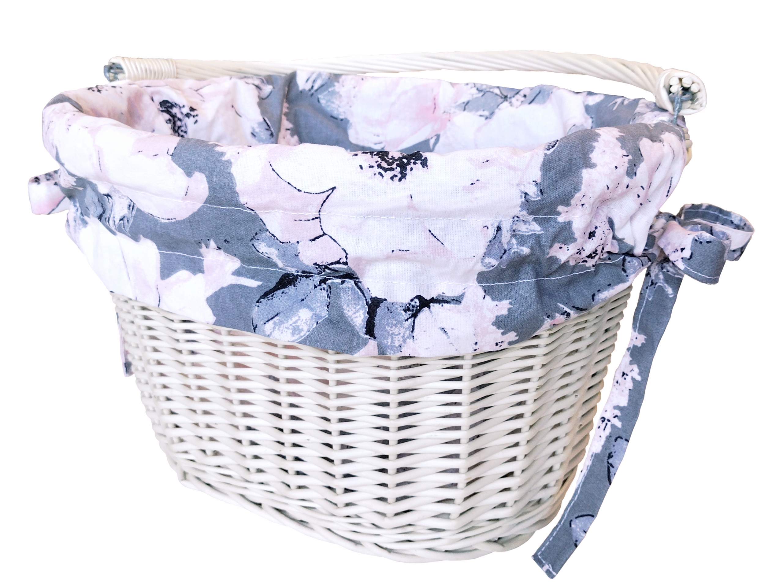 Koszyk na rower wiklinowy kosz na kierownicę z uchwytem wkład Jackmar