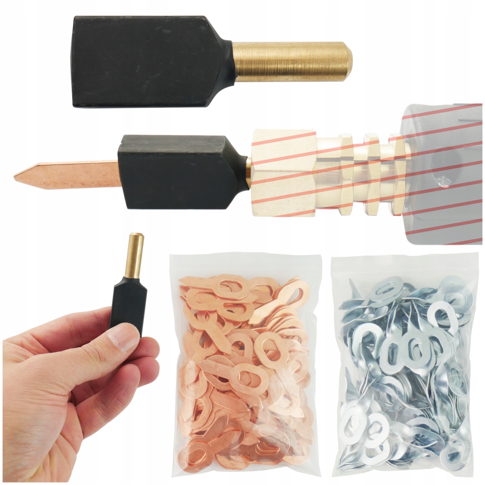 Příslušenství pro svařovací stroj Spotter Bity Rovné Kroucené 200ks Elektroda na bity