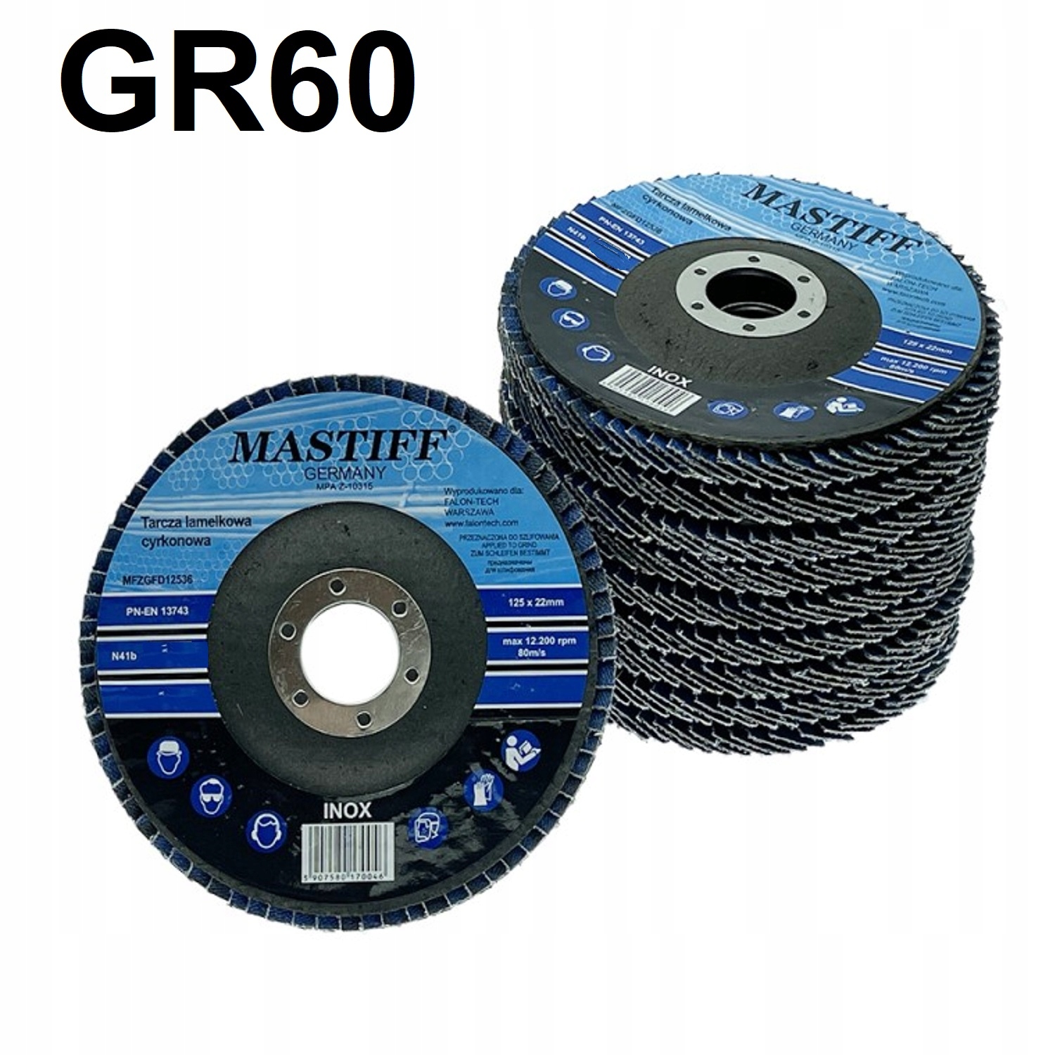 TARCZA DO SZLIFOWANIA STALI CYRKON INOX 125/60