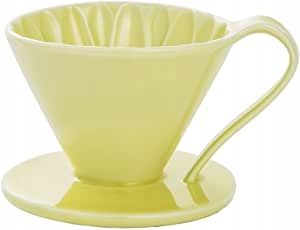 Drip ceramiczny stożkowy Arita Dripper żółty cup1