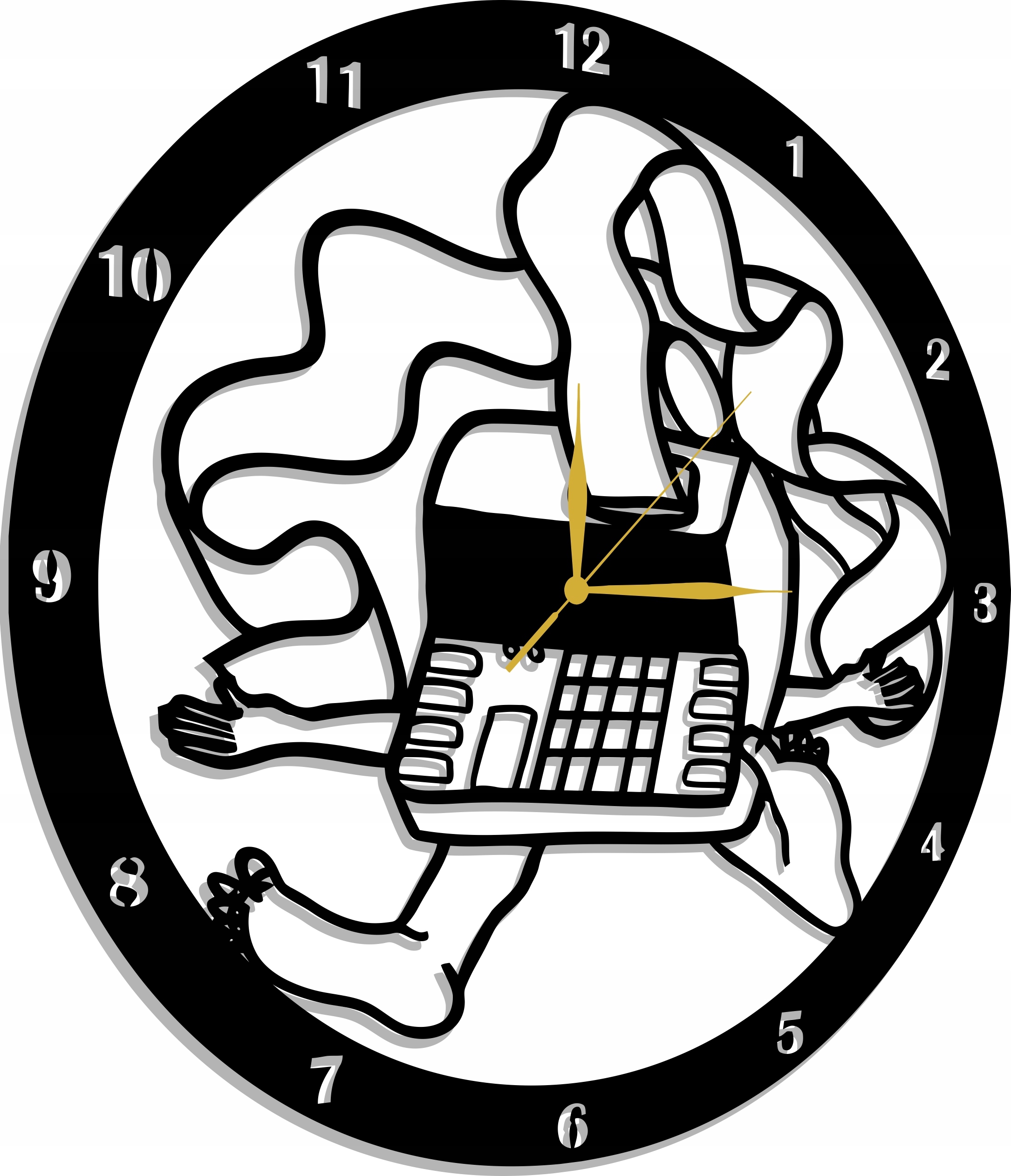 Hodiny Dárek Účetní Pokladní Podnikatel 80 CM