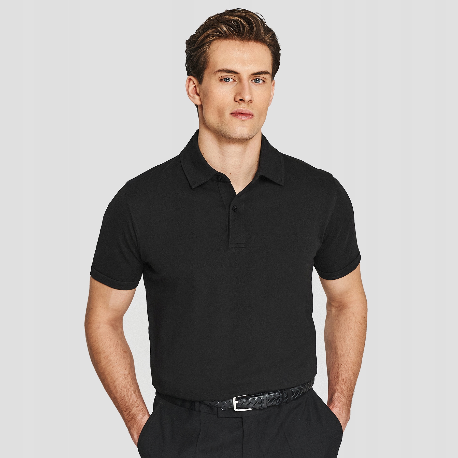 Bavlněné pánské polo tričko v černé barvě Pako Lorente vel 3XL