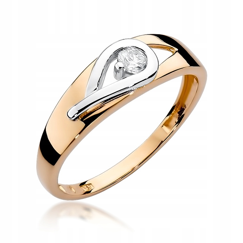 

Różowe złoto pierścionek z brylantem 585 Grawer