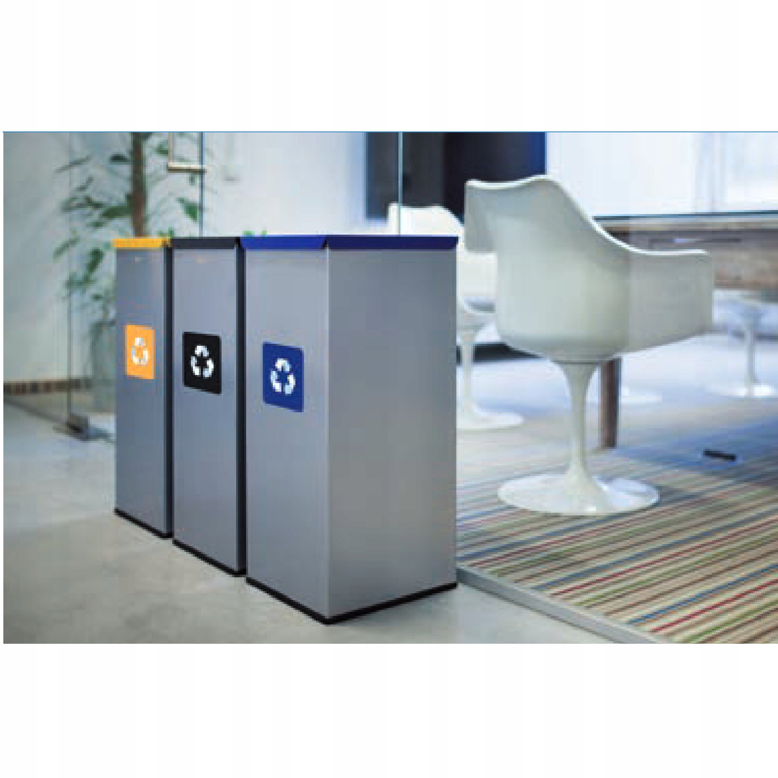 Levně Kovový Koš Na Třídění Odpadků, Kovový Kryt, Červená Kancelářská Barva